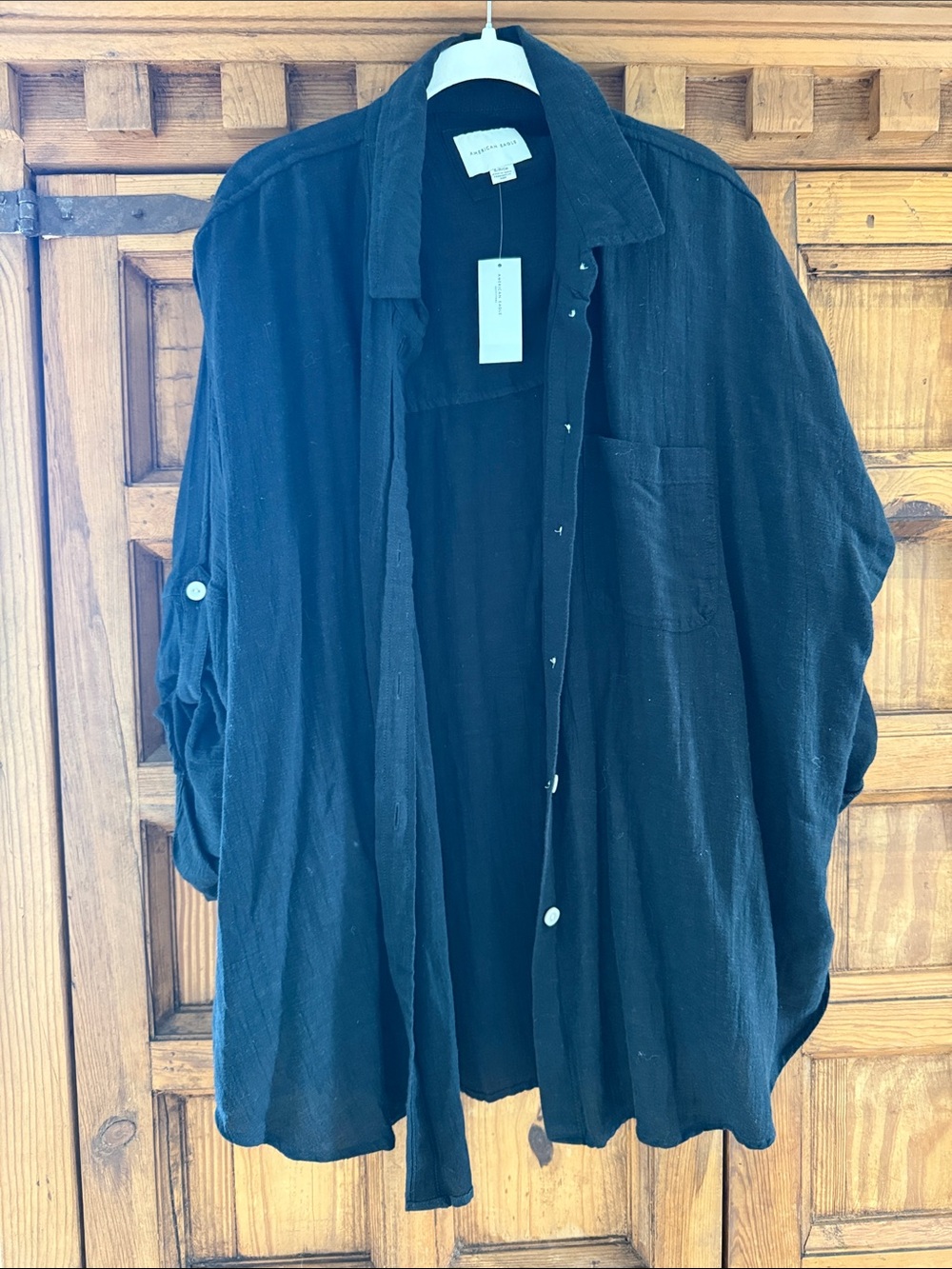 NWT - American Eagle Outfitters Black Button-Down Shirt